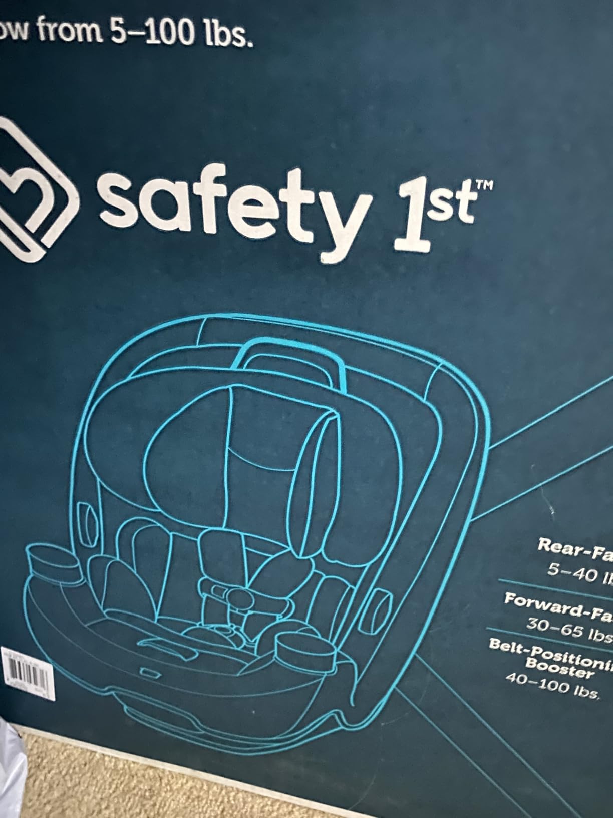 Safety 1st Grow and Go All-in-One Slim Convertible Car Seat, Rear Facing, 5-40 lbs, Forward Facing (30–65 lbs), High Back Booster Seat 40-100 pounds, Shadow - Customer Photo 2