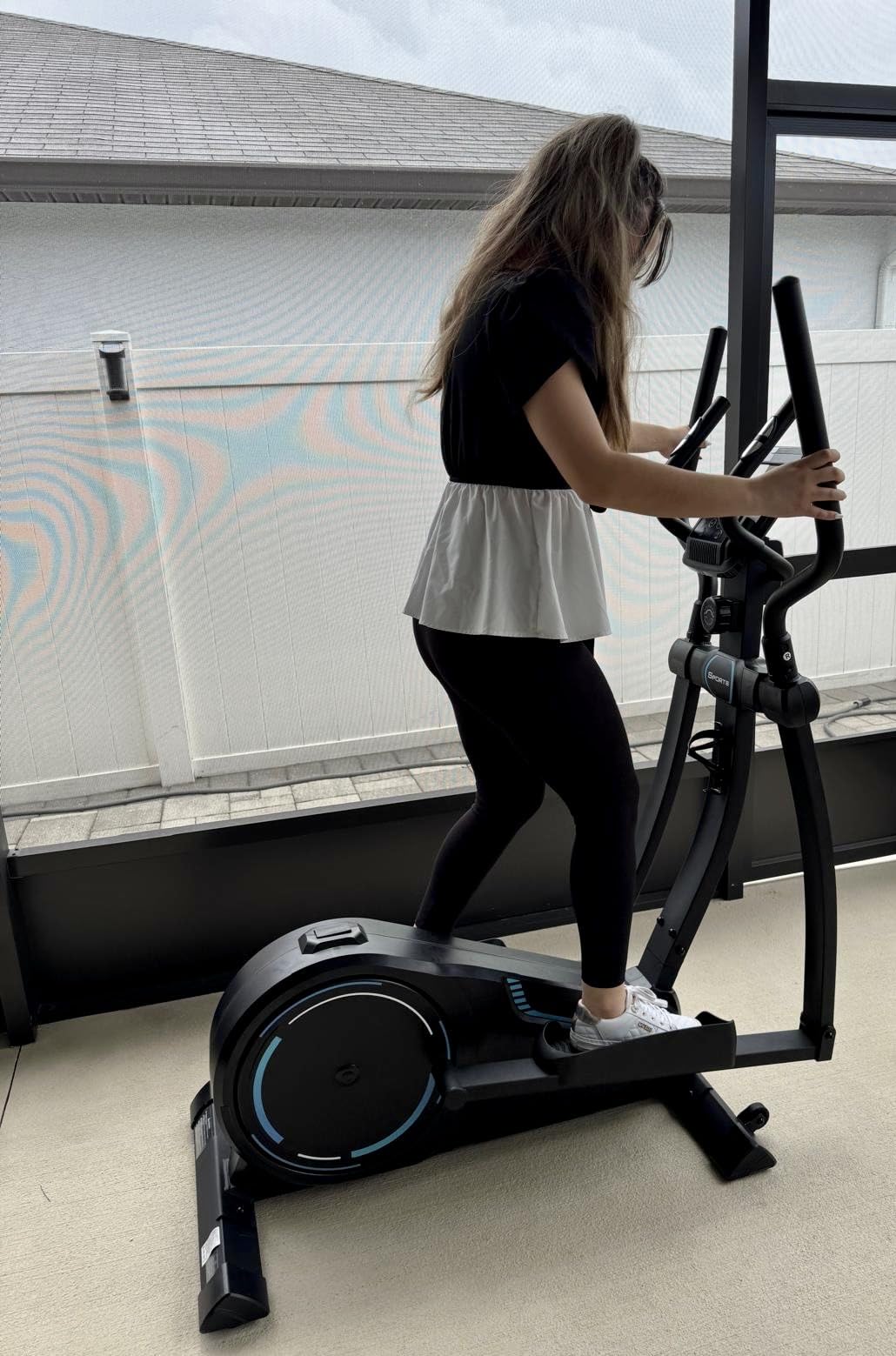 Dripex Elliptical Exercise Machine, Hyper-Quiet Magnetic Elliptical Machine for Home, Elliptical Training Machines with 16 Levels Resistance, 8KG Flywheel, Pulse Sensor, 15.3IN Stride - Customer Photo 4