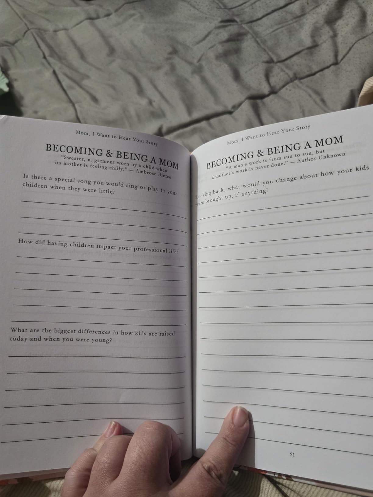 Mom, I Want to Hear Your Story: A Mother's Guided Journal To Share Her Life & Her Love (Hear Your Story Books) - Customer Photo 3