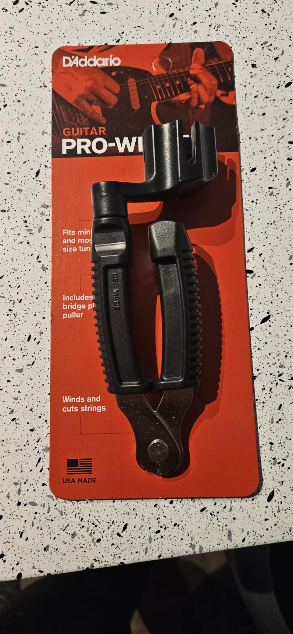 D'Addario Accessories Pro-Winder Guitar String Winder, Cutter, Bridge Pin Puller - All in One Guitar Tool - Black - Customer Photo 1