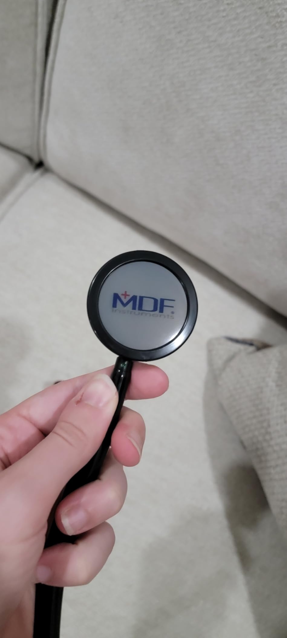 MDF Instruments, Acoustica Lightweight Stethoscope for Doctors, Nurses, Students, Home Health Use, Adult, Dual Head, Black Tube, Black Chestpiece-Headset, MDF747XPBO - Customer Photo 1