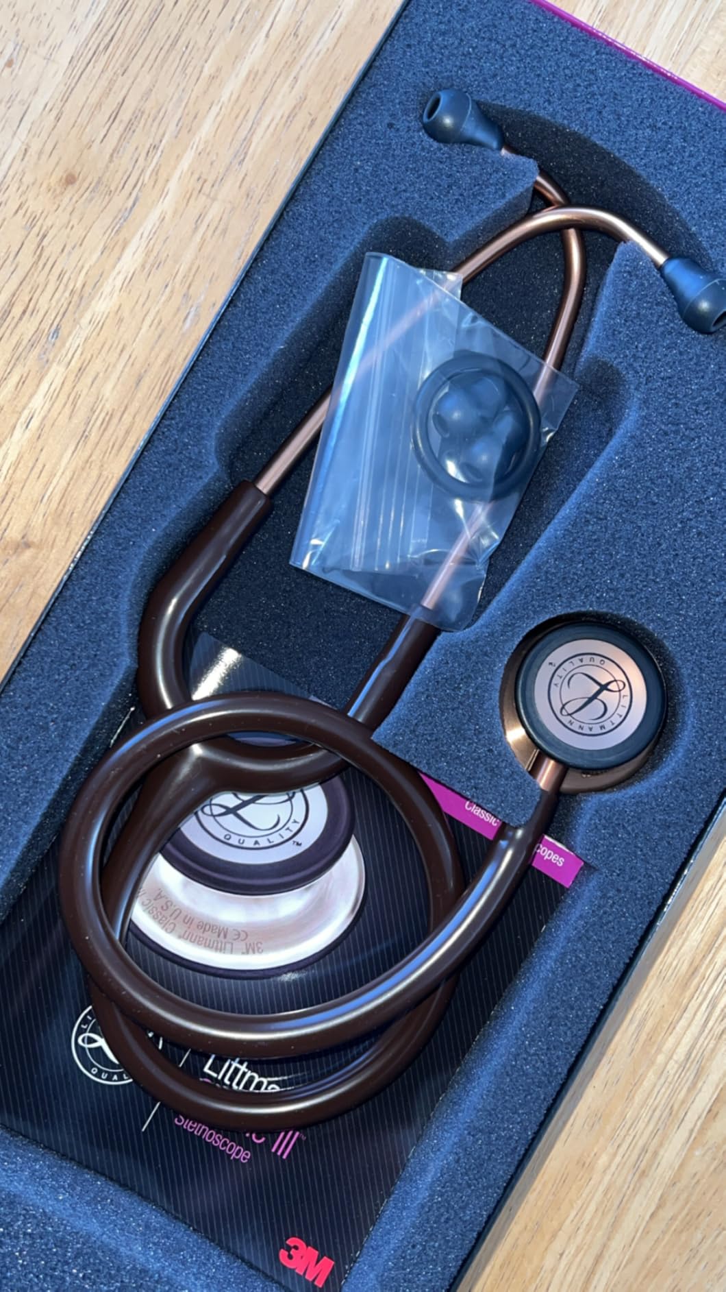 3M Littmann Classic III Monitoring Stethoscope, 5806, More Than 2X as Loud, Weighs Less, Stainless Steel Rainbow-Finish Chestpiece, 27