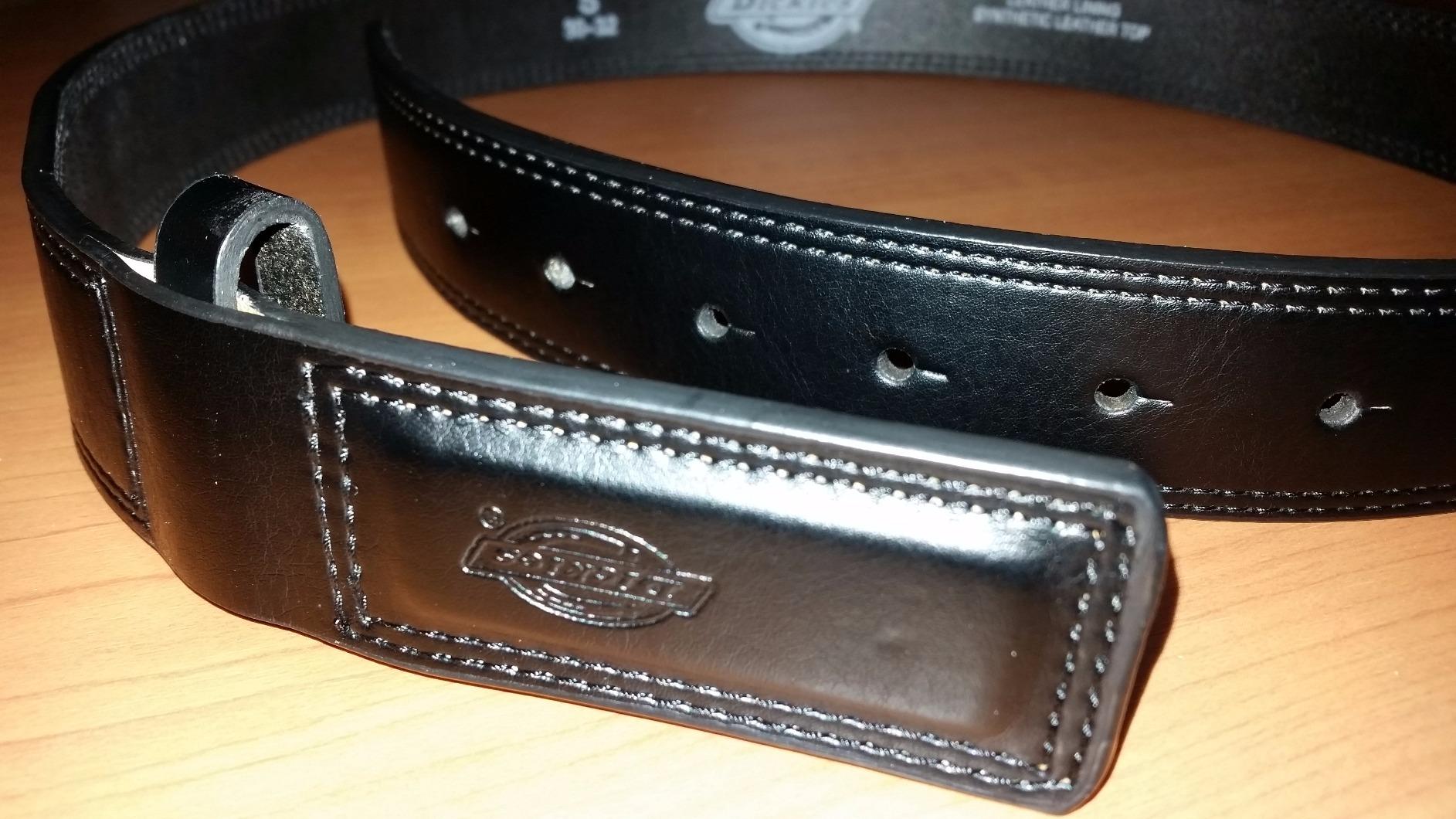 Dickies Men's Leather Mechanic No-Scratch Work Belt - Buckleless, Snap-On Belt - Customer Photo 2
