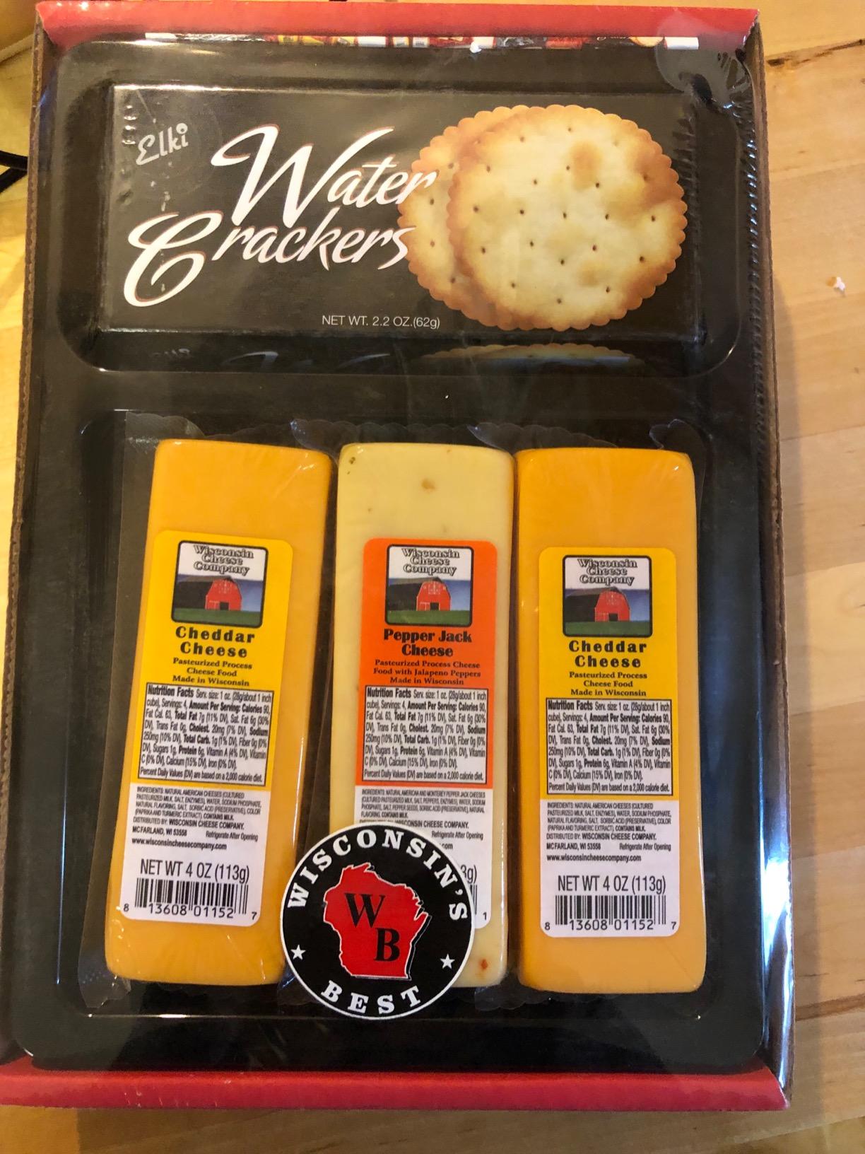 Wisconsin Cheese Company - Wisconsin Cheddar & Pepper Jack Cheese and Cracker Gift Box - 100% Wisconsin Cheese | Perfect for Parties, Charcuterie Boards, and Holiday Gifts - Customer Photo 1