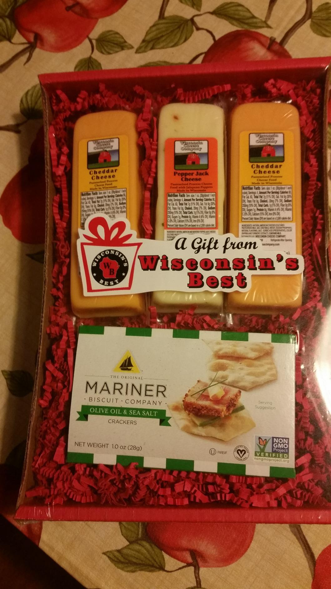 Wisconsin Cheese Company - Wisconsin Cheddar & Pepper Jack Cheese and Cracker Gift Box - 100% Wisconsin Cheese | Perfect for Parties, Charcuterie Boards, and Holiday Gifts - Customer Photo 2