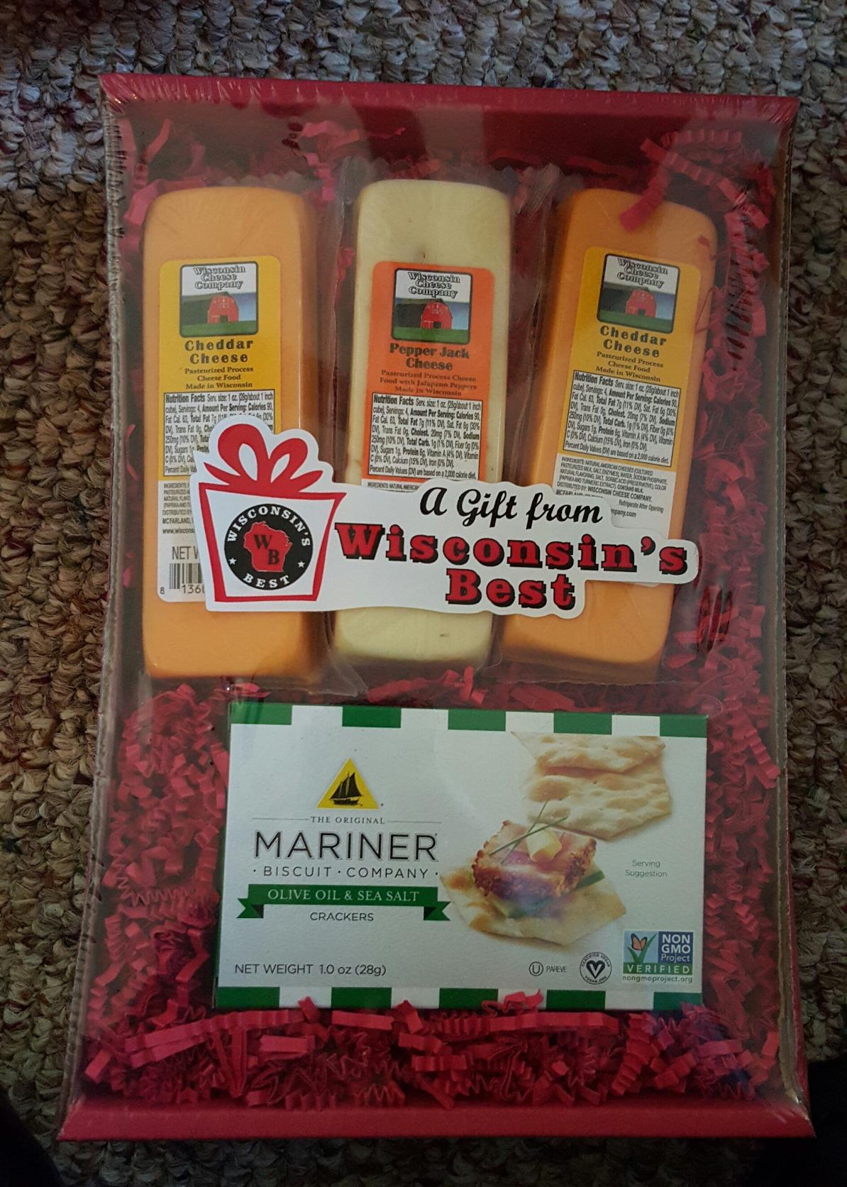 Wisconsin Cheese Company - Wisconsin Cheddar & Pepper Jack Cheese and Cracker Gift Box - 100% Wisconsin Cheese | Perfect for Parties, Charcuterie Boards, and Holiday Gifts - Customer Photo 3