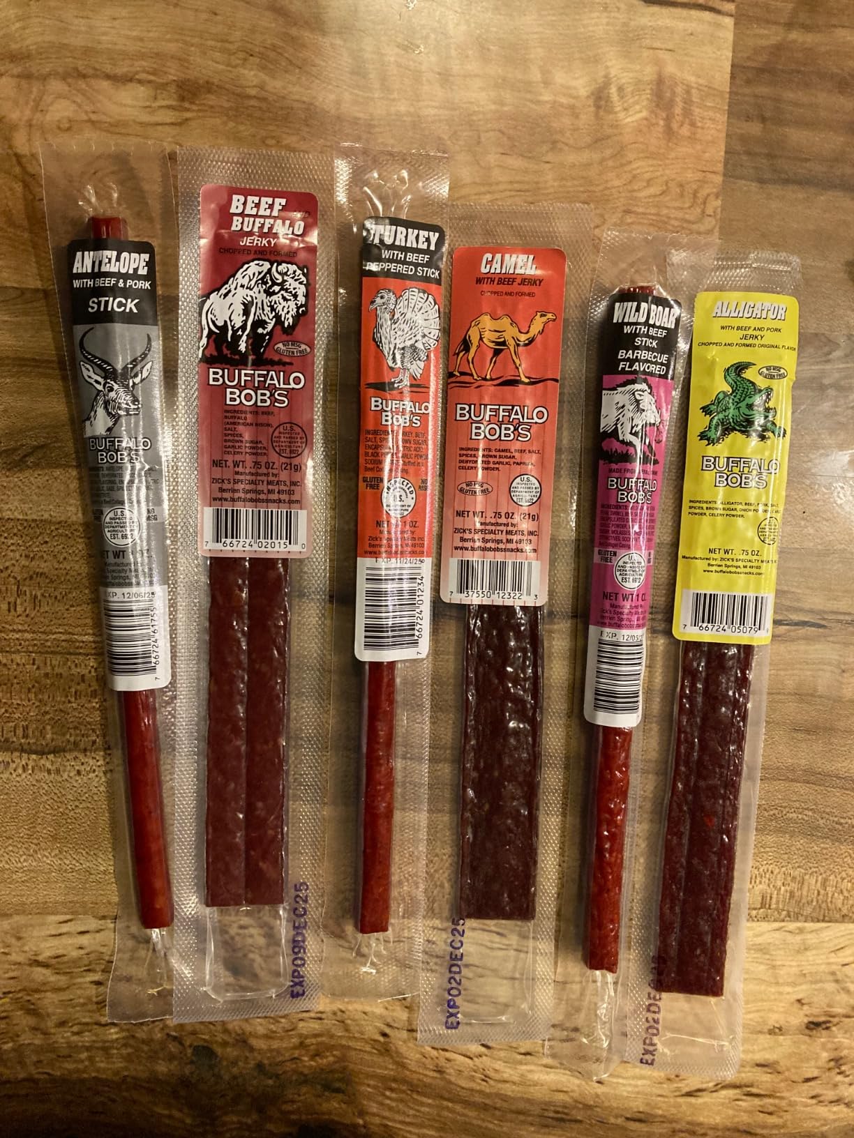 Buffalo Bob's Wild Game Meat Snacks (6 Pack) | Exotic Snack Sampler Box | Gift Baskets for Men | Beef Jerky Gifts | Dad Snack | Random Gifts for Men | Jerky Gift Set | Random Pack Customer Review Buffalo Bob's Wild Game Meat Snacks (6 Pack) | Exotic Snack Sampler Box | Gift Baskets for Men | Beef Jerky Gifts | Dad Snack | Random Gifts for Men | Jerky Gift Set | Random Pack - Customer Photo 1