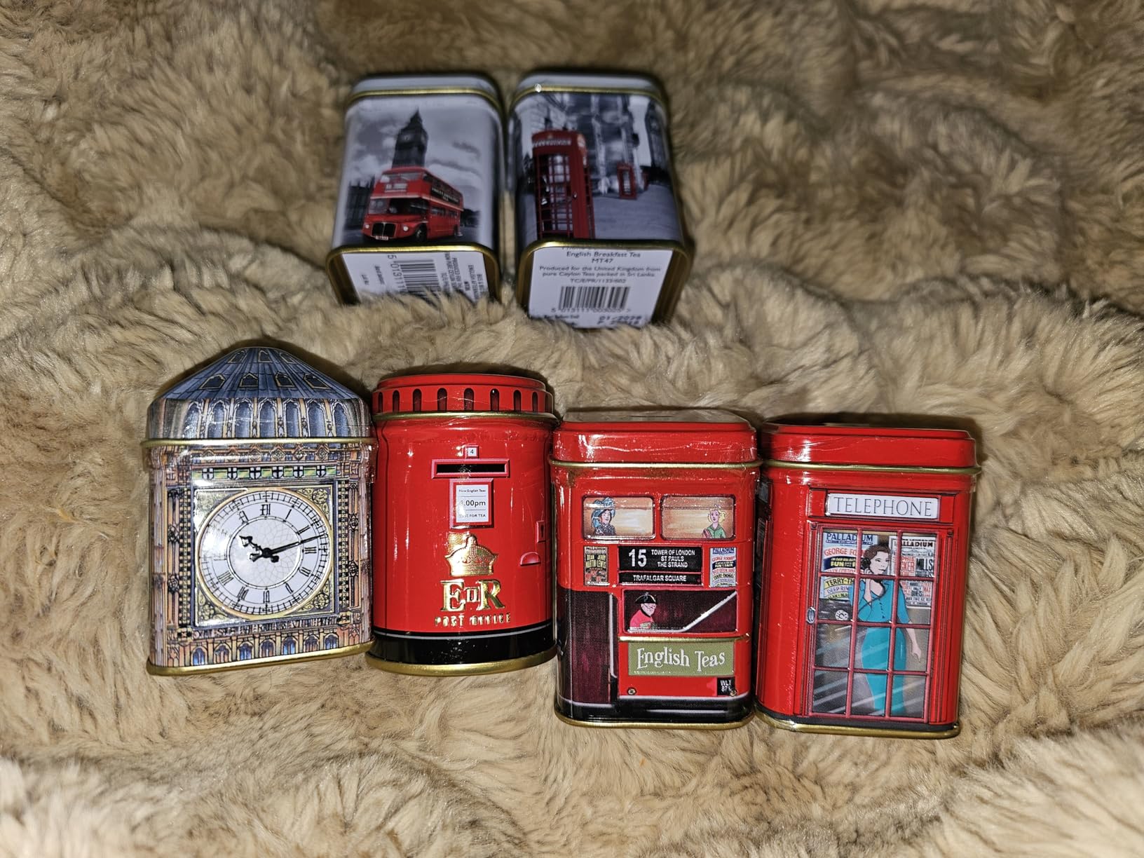 New English Teas Best of British Tea Collection - 6 Iconic London Tins Gift Set (Bus, Big Ben, Phone Box, Post Box) - 4.7oz Loose Leaf English Tea - Customer Photo 1