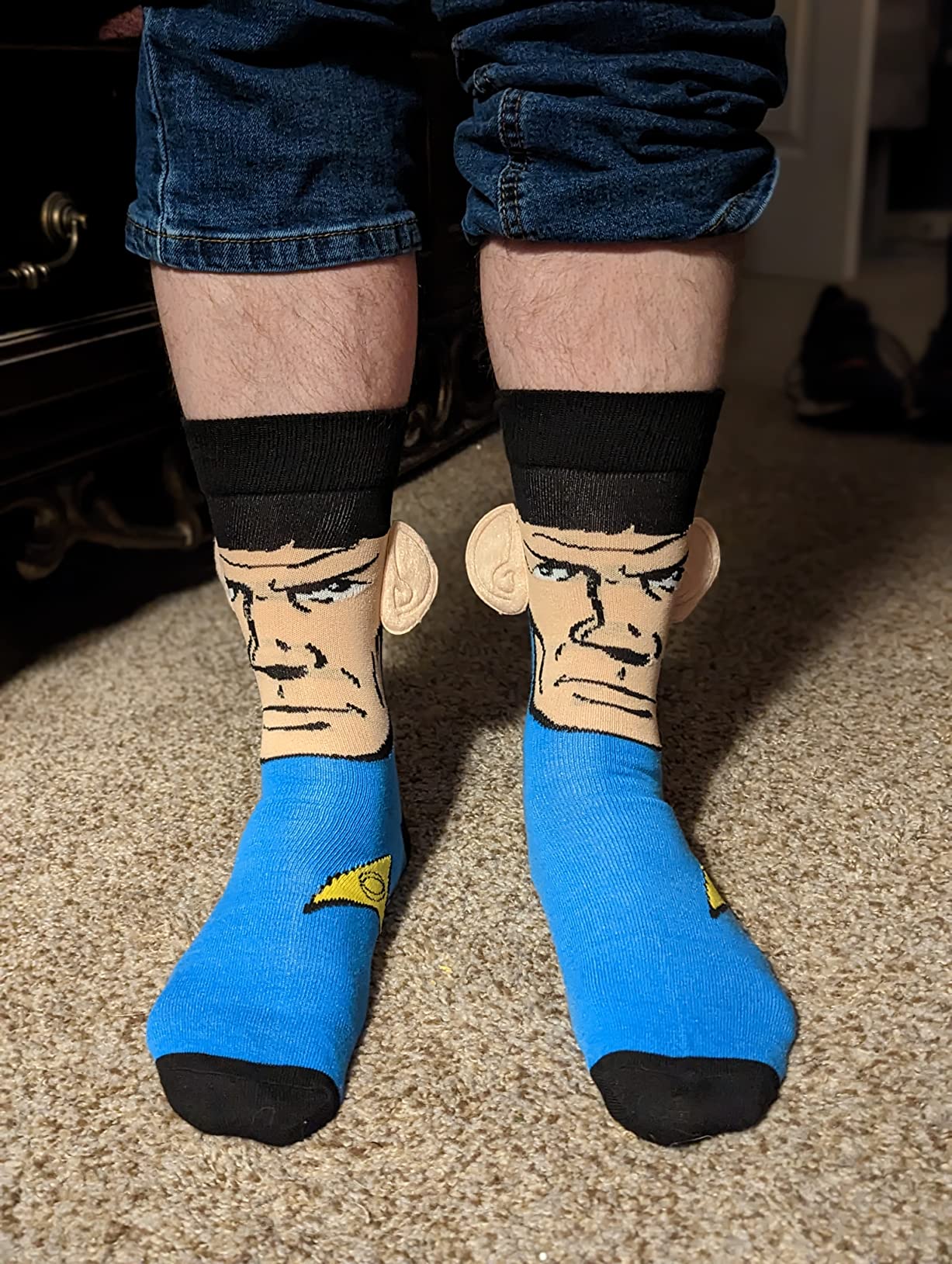 Star Trek Spock with Ears Crew Socks, Blue, Sock Size 10-13, Shoe Size 6-12 - Customer Photo 1