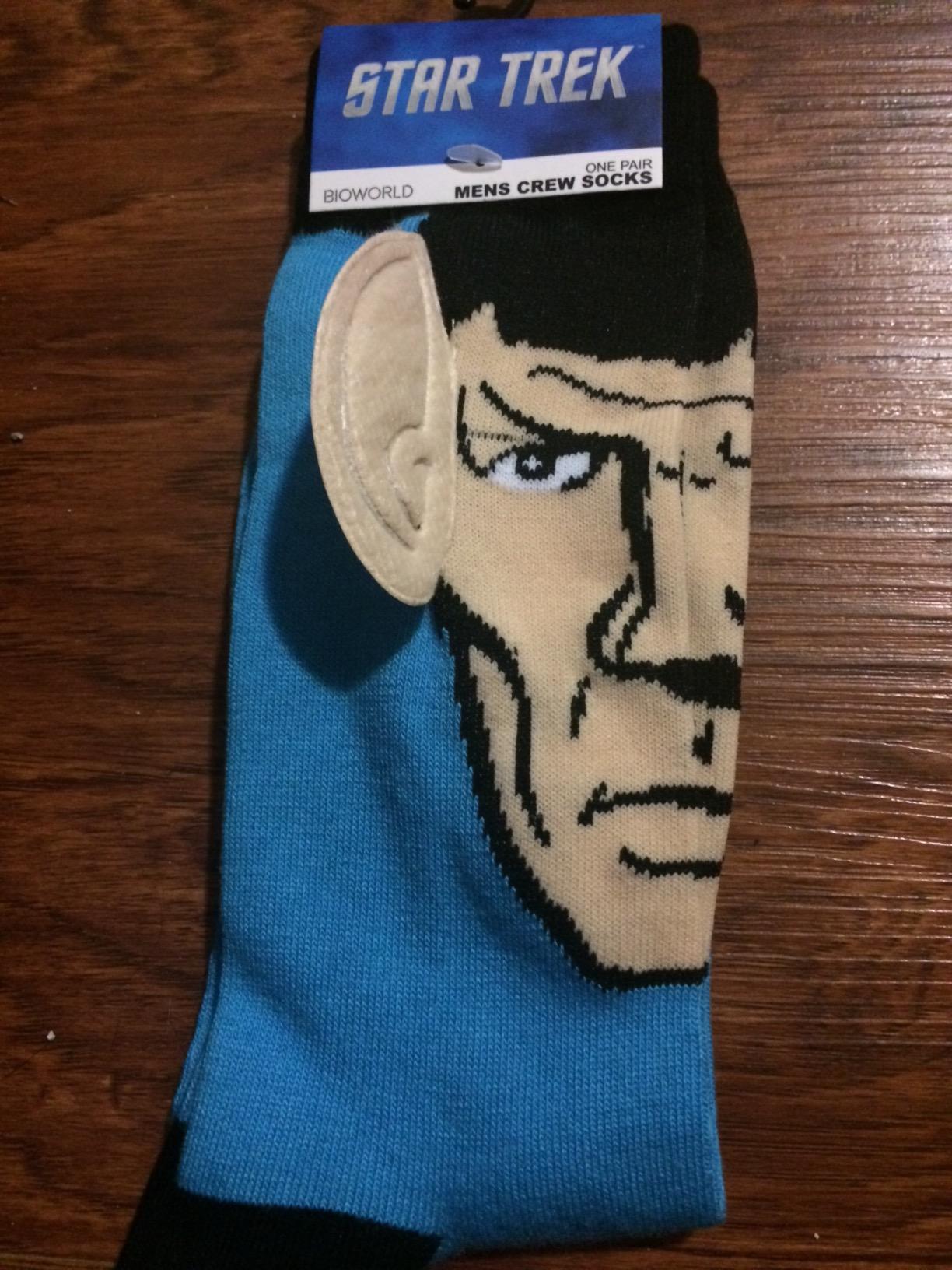 Star Trek Spock with Ears Crew Socks, Blue, Sock Size 10-13, Shoe Size 6-12 - Customer Photo 2