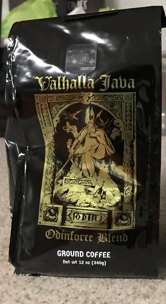Death Wish Coffee, Valhalla Java Odinforce Blend - Whole Bean Dark Roast - Extra Kick of Caffeine - Arabica & Robusta Coffee Beans - 12 Ounce (Pack of 1) - Customer Photo 1