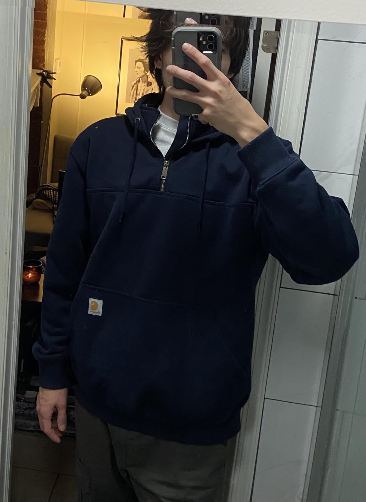 Carhartt mens Rain Defender Loose Fit Heavyweight Quarter-zip Sweatshirt - Customer Photo 1