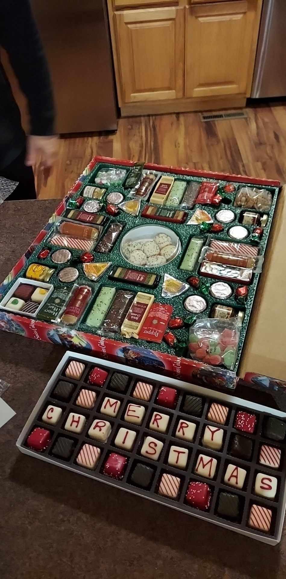 The Swiss Colony 43 Season Pleasers - Assorted Summer Sausage Meats, Mini Meat Sticks, Cheese Bricks and Wedges, Spreadables, Candies, & Chocolate Treats, Meat and Cheese Gift Set, Charcuterie Board - Customer Photo 1