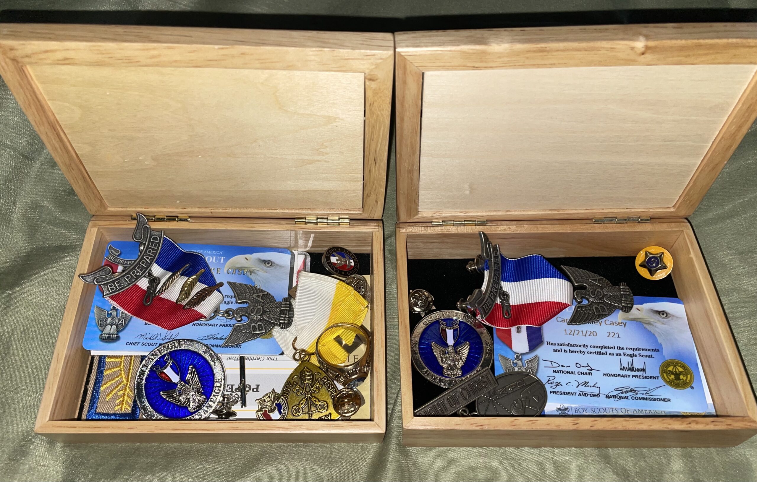 Wood Art Eagle Box - Handmade USA - Unmatched Quality - Unique Original Art Work - Scout Gift, Ring Trinket Jewelry Box - Customer Photo 1