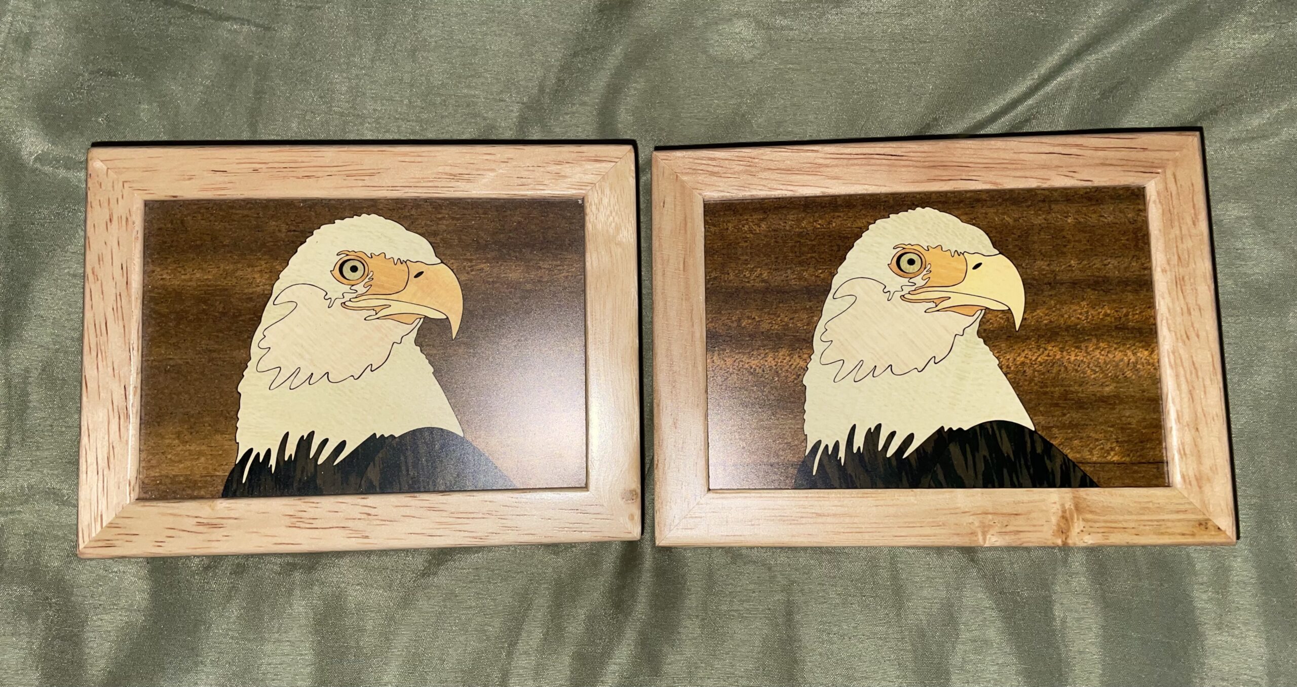 Wood Art Eagle Box - Handmade USA - Unmatched Quality - Unique Original Art Work - Scout Gift, Ring Trinket Jewelry Box - Customer Photo 2