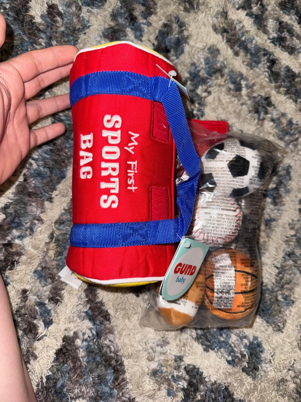 Baby GUND My First Sports Bag Stuffed Plush Playset, Baby Gift Toys for Boys and Girls Ages 1 & Up, 5 Piece, 8