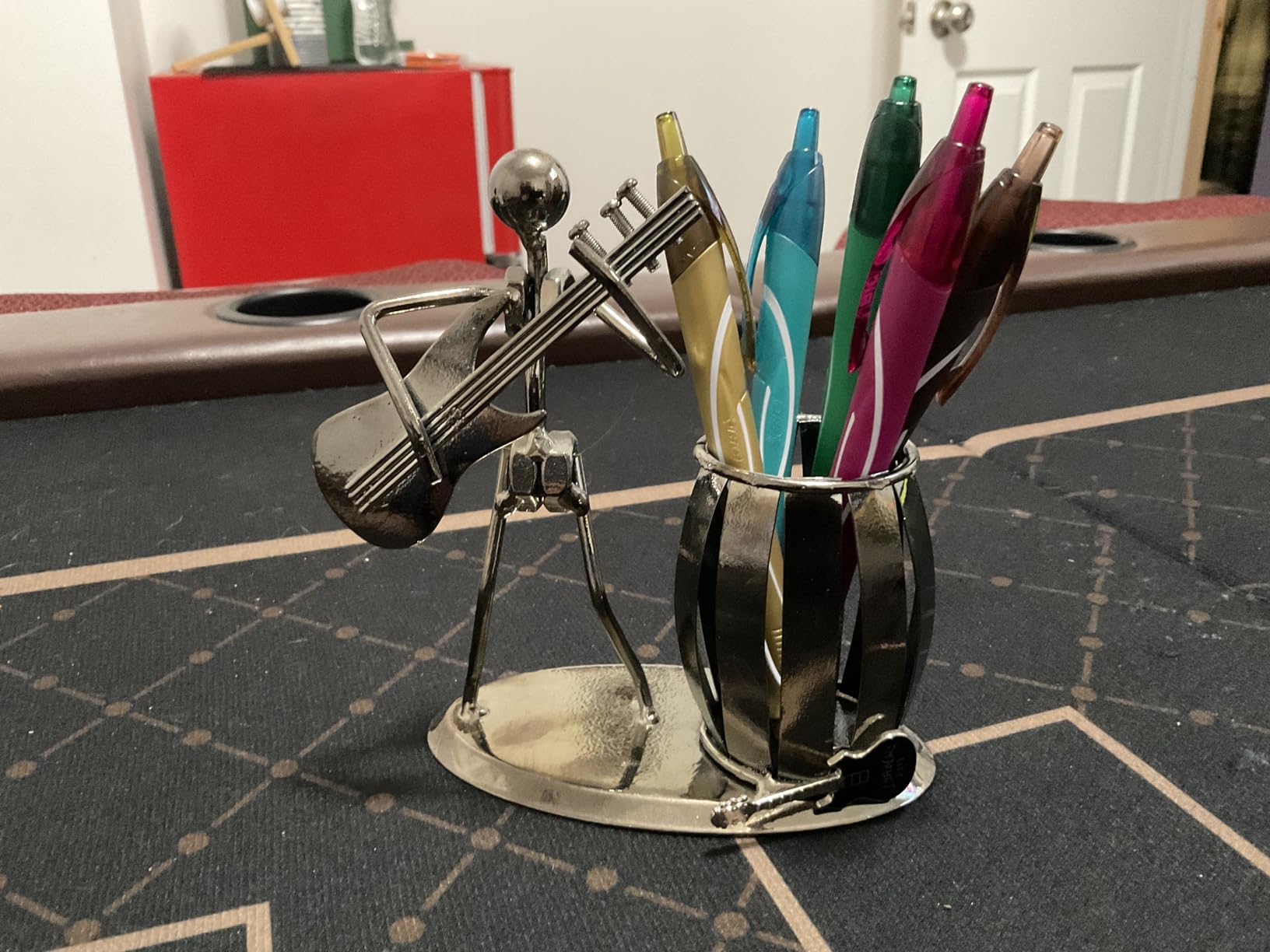 MyGift Pen Holder For Desk,Office Decor Desk Accessories For Men Music Decor Guitar Accessories Gifts For Men Guitar Players Boss Male Christmas Gifts - Customer Photo 1
