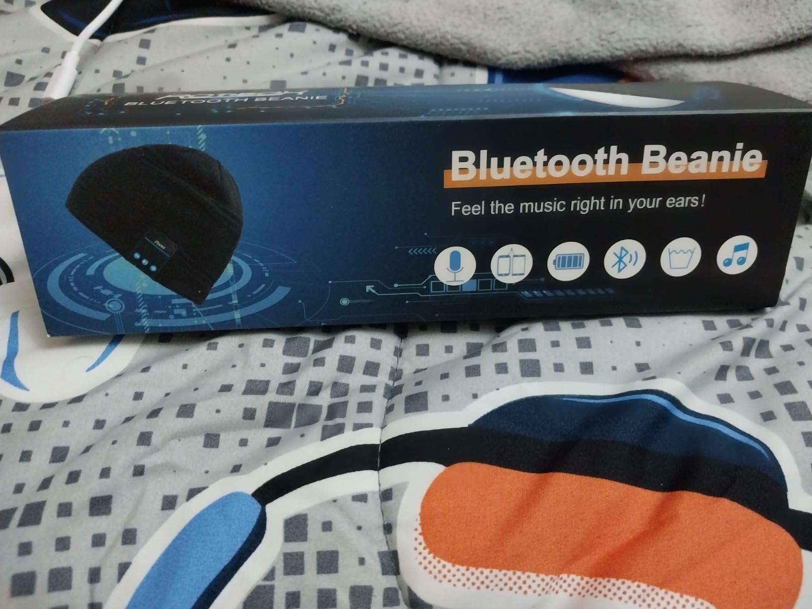 Rotibox Bluetooth Beanie Hat Wireless Headphone for Outdoor Sports Xmas Gifts - Customer Photo 2