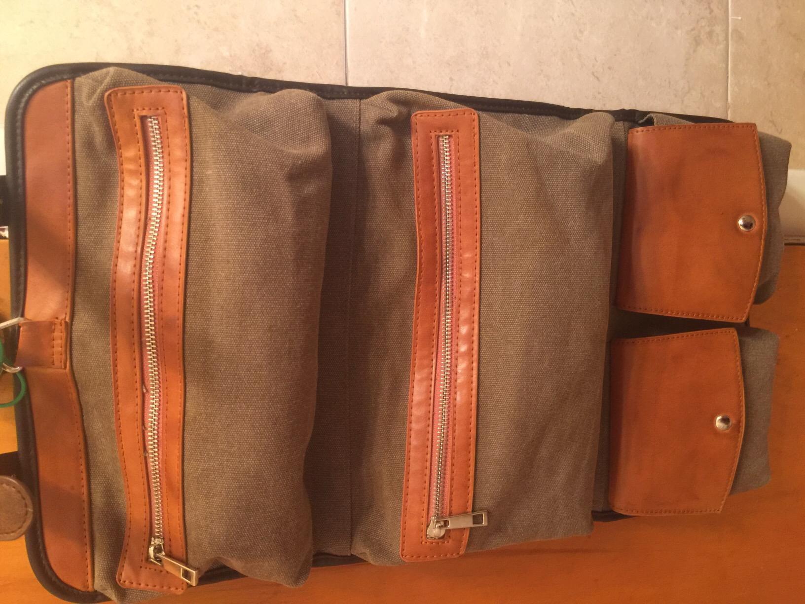 Vetelli Leather Toiletry Bag for Men - Water Resistant, 2 Zippered Internal Pockets, 2 Snap-Fastened Internal Pockets, and Hanging Hook. - Customer Photo 1
