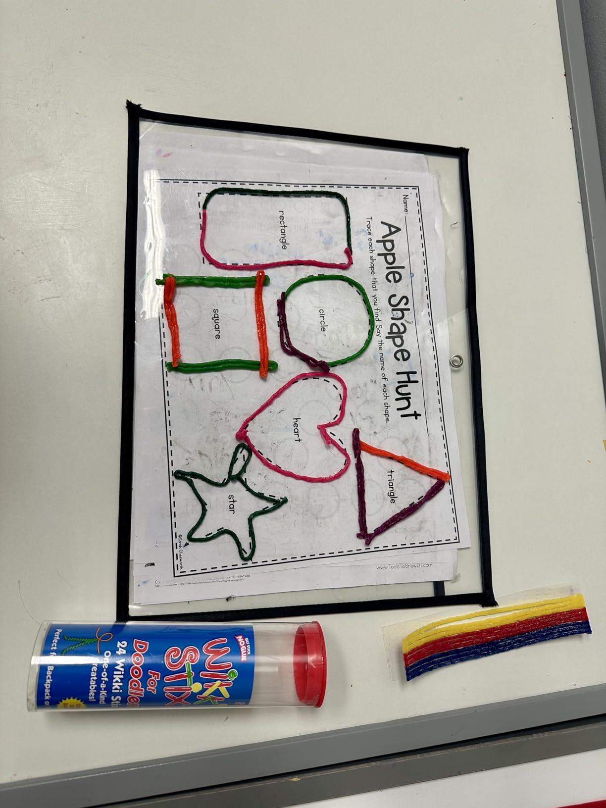 Wikki Stix for Doodlers - Kid's Travel Essential: Portable Creativity On-The-Go! Pack of 24 Wikki Stix in Neon and Primary Colors. Made in USA ! 3 & Up. - Customer Photo 1