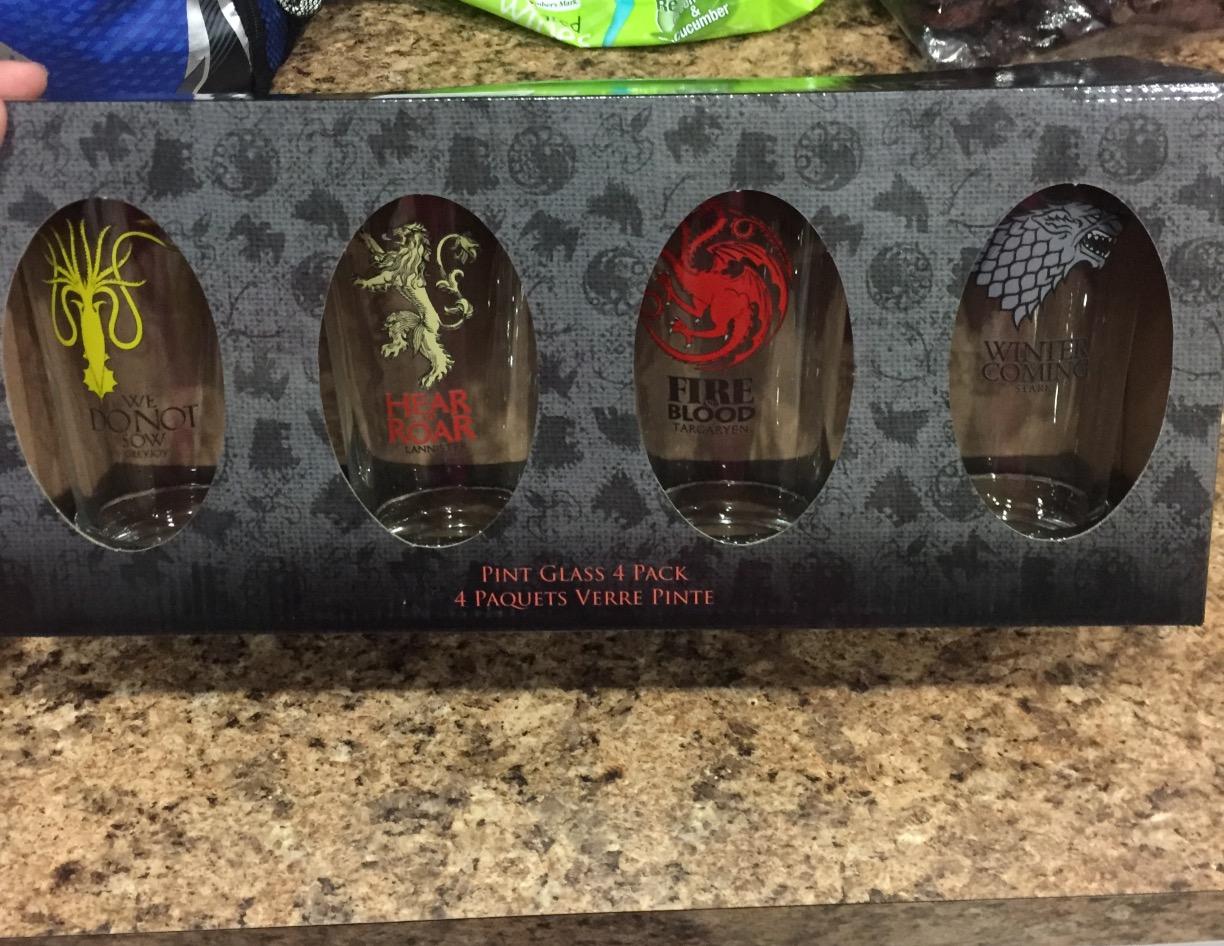 Game of Thrones Collectible Pint Glass Set - Stark, Targaryen, Lannister, Greyjoy - Premium Quality - 16 oz. Capacity - Perfect for Beer - Customer Photo 2