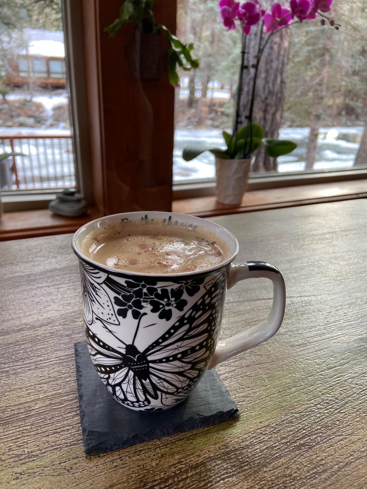 Karma Gifts 16 oz Black and White Boho Mug Dog - Cute Coffee and Tea Mug - Ceramic Coffee Mugs for Women and Men - Customer Photo 3