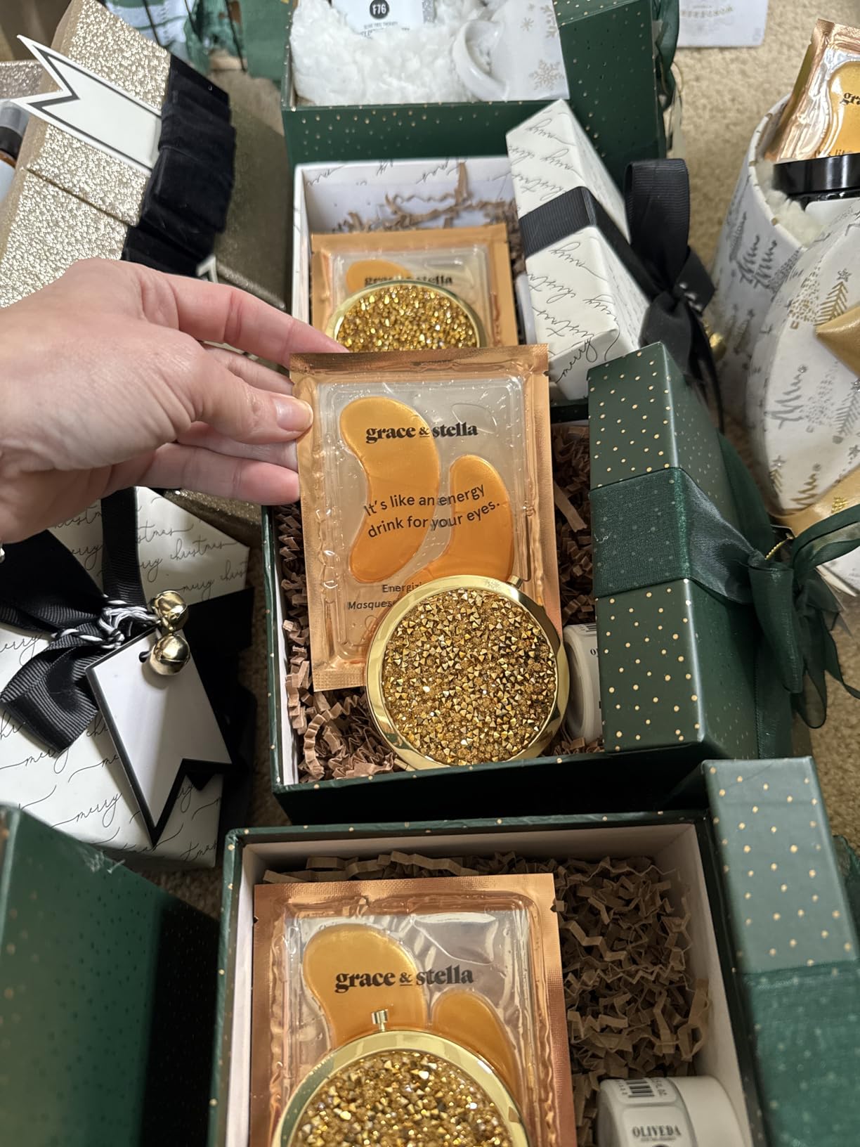 grace & stella Award Winning Under Eye Mask - Early Christmas Gift Ideas, Gifts for Women- Undereye Patches for Dark Circles, Puffiness, Wrinkles (Gold Eye Mask 48 Pairs + Hyaluronic Acid Serum 17ml) - Customer Photo 1