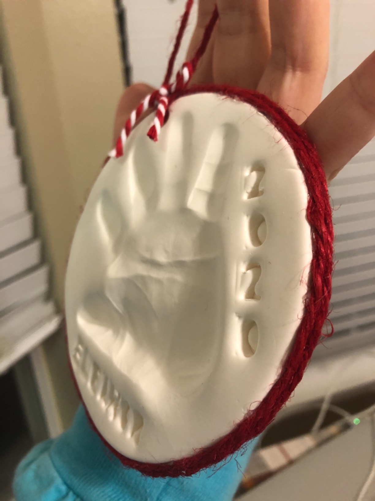 Baby Handprint Footprint Keepsake Ornament Kit (Makes 2) - Bonus Stencil for Personalized Christmas, Newborn, New Mom & Shower Gifts. 2 Easels! Non-Toxic Clay, Air-Dries Light & Soft, Won't Crack. - Customer Photo 1
