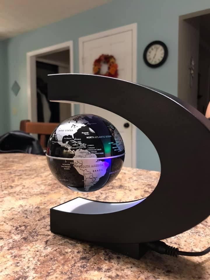 Magnetic Levitating Globe with LED Light, Cool Tech Gift for Men Father Boys and Girls , Birthday Gifts for Kids, Floating Globes World Desk Gadget Decor in Office Home/Display Frame Stand Customer Review Magnetic Levitating Globe with LED Light, Cool Tech Gift for Men Father Boys and Girls , Birthday Gifts for Kids, Floating Globes World Desk Gadget Decor in Office Home/Display Frame Stand - Customer Photo 4