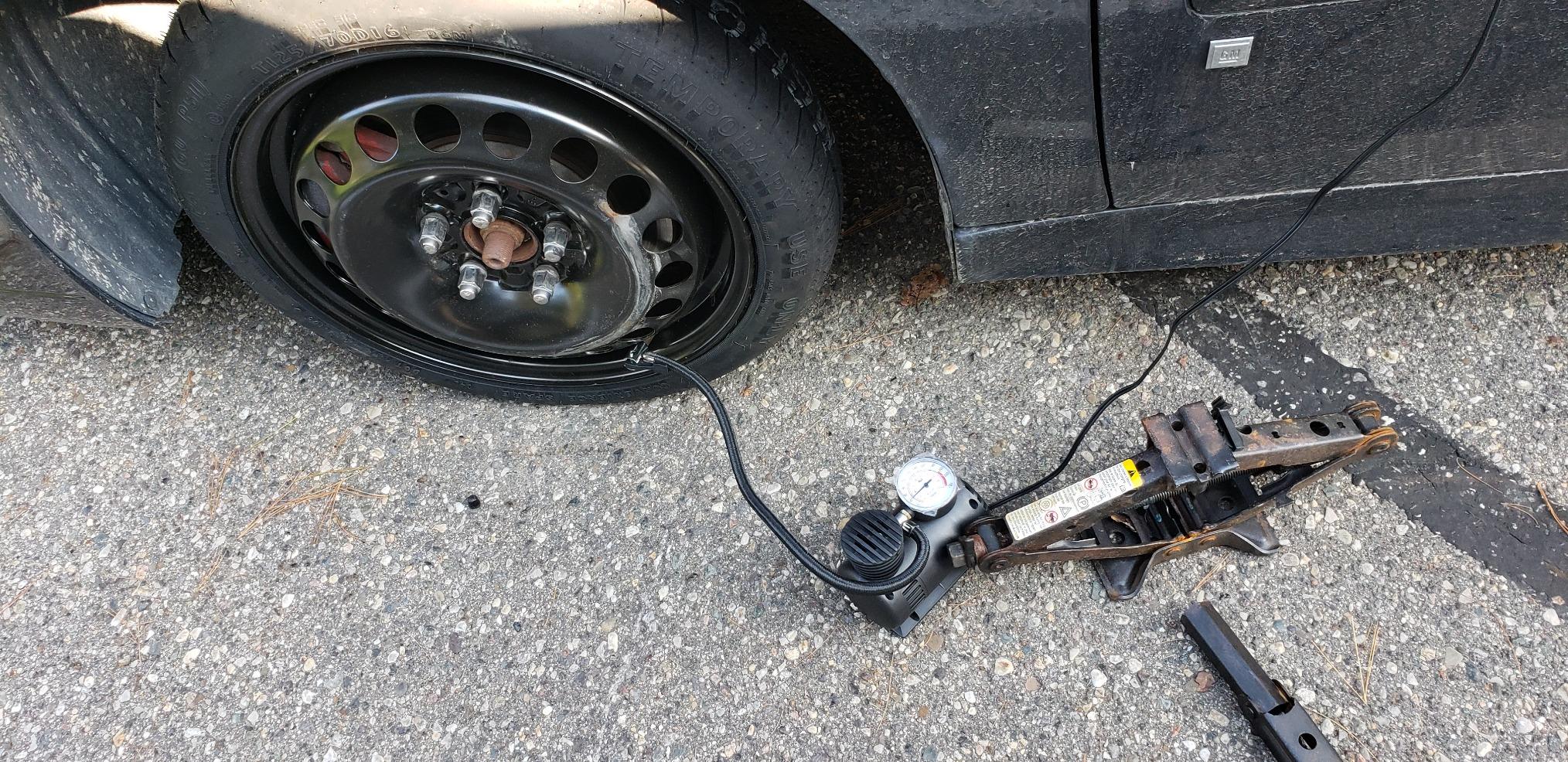 Car Emergency Kit with Air Compressor, Jumper Cables, First Aid, Tow Strap, Tire Gauge, Headlamp – Roadside Safety Kit for Women, Men, Teens - Customer Photo 1