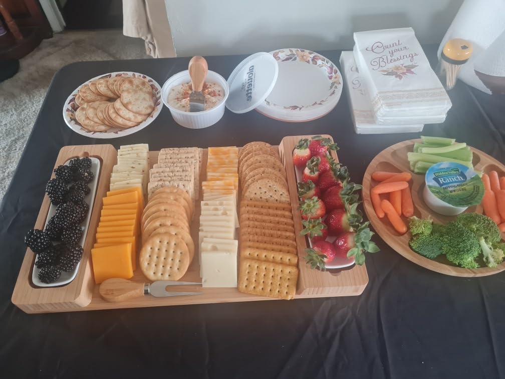 Charcuterie Board Gift Set - Bamboo Cheese Board and Knife Set - Housewarming Gifts for New Home, Wedding Gifts for Couples 2025 - Customer Photo 1