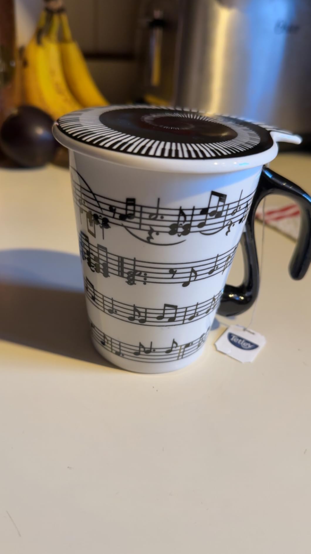 HLJgift Creative Ceramic Musician Coffee Mug Tea Cup with Lid Staves Music Notes as Valentine's Day Gift Teacher Gift - Customer Photo 3