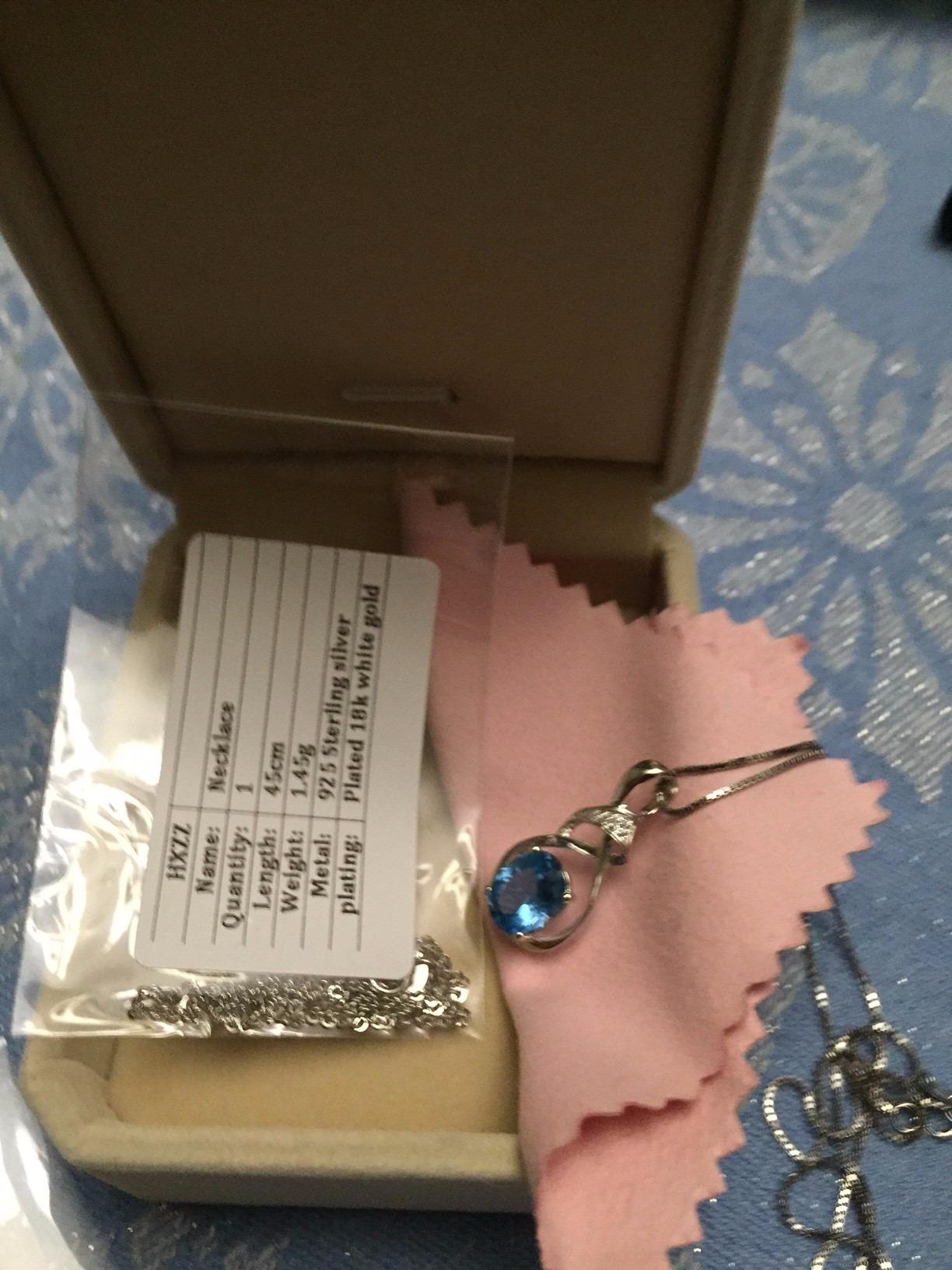 HXZZ Fine Jewelry Birthstone Gifts for Women Natural Gemstone Topaz Amethyst Opal Garnet Peridot Citrine Sterling Silver Pendant Necklace Birthday Gift for Wife Mom - Customer Photo 1