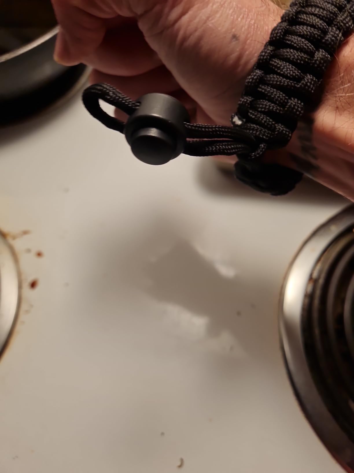 Atomic Bear Paracord Bracelet (2 Pack) - Adjustable - Fire Starter - Loud Whistle - Perfect for Hiking, Camping, Fishing and Hunting - Black & Black+Orange - Customer Photo 1