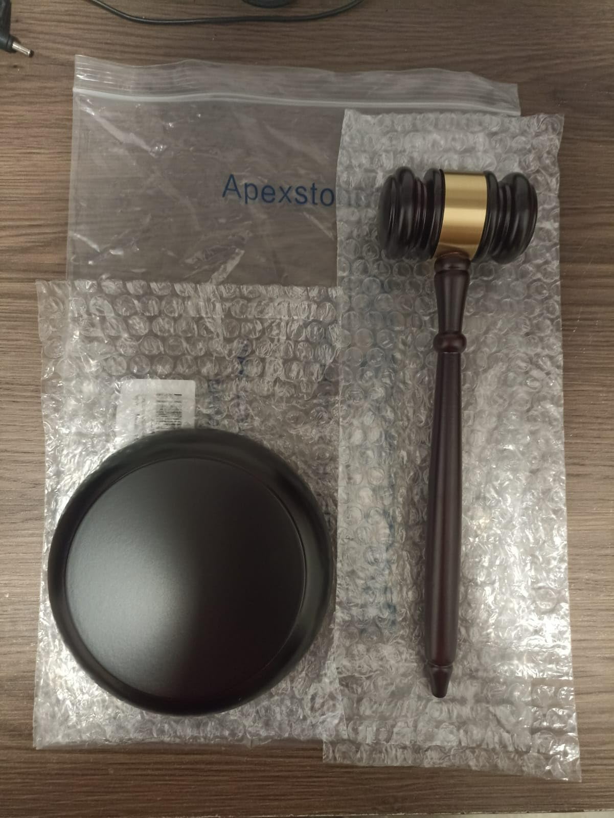 Apexstone Wooden Gavel and Block Set, Wooden Gavel and Sound Block Set for Lawyer Judge Auction Sale Gift - Customer Photo 2