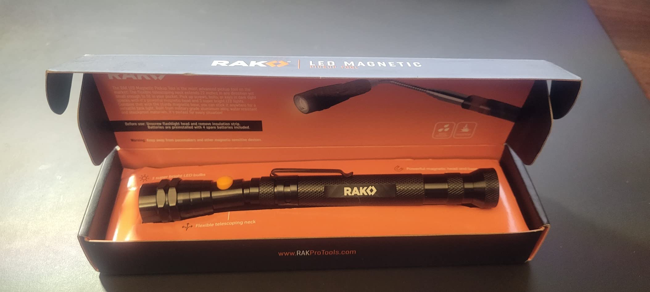 RAK Magnetic Pickup Tool Gifts for Men - Telescoping Magnet with LED Flashlight and 22 Inches Extendable Neck, Cool Gadgets Stocking Stuffer Holiday Christmas Gifts for Dad, Husband, Grandpa, Handyman - Customer Photo 2