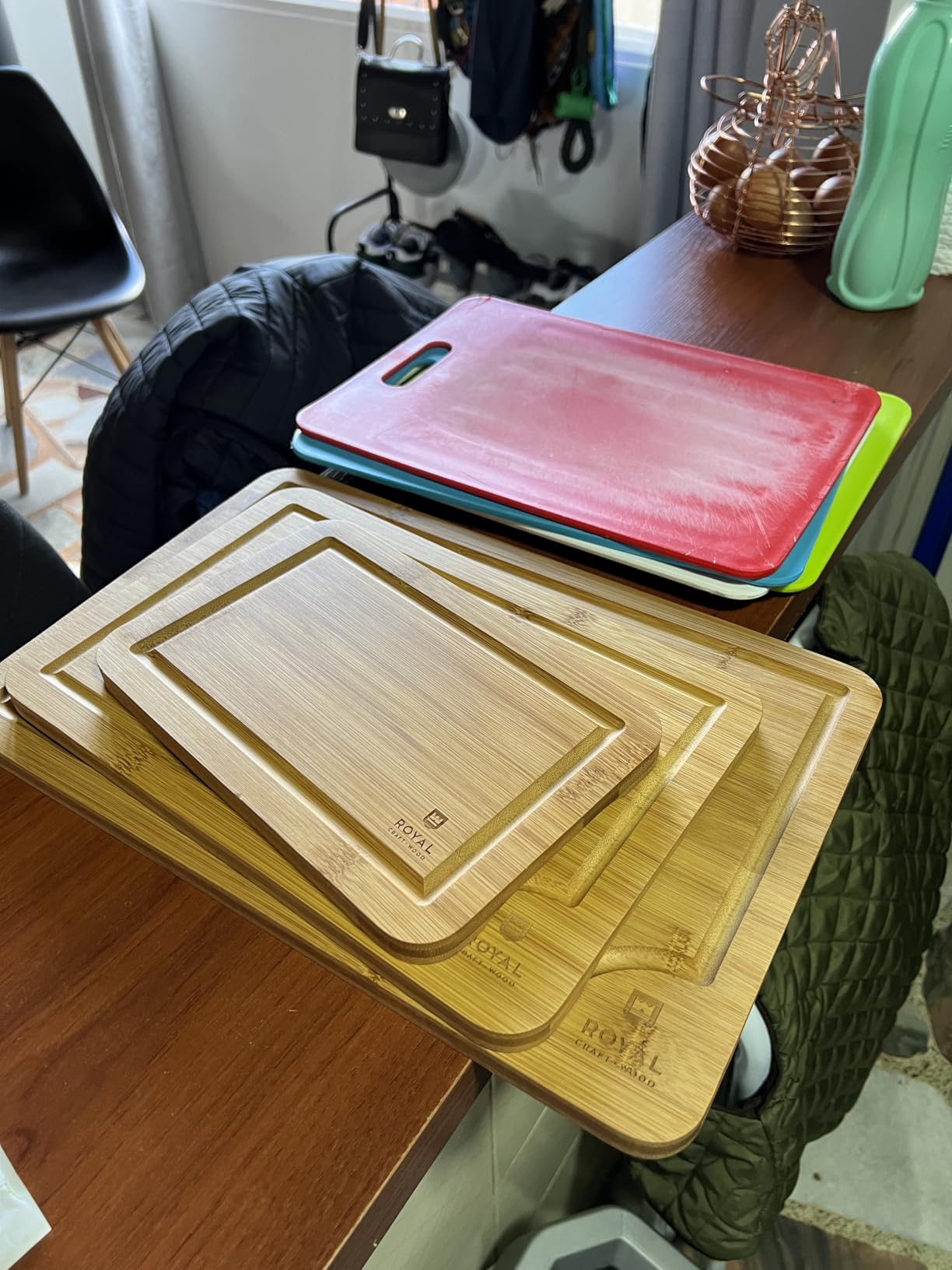 ROYAL CRAFT WOOD Extra Large Cutting Boards for Kitchen Meal Prep & Serving-Bamboo Wood Cutting Board with Deep Juice Groove - Charcuterie & Chopping Butcher Block for Meat - Gadgets Gift (XL 18x12