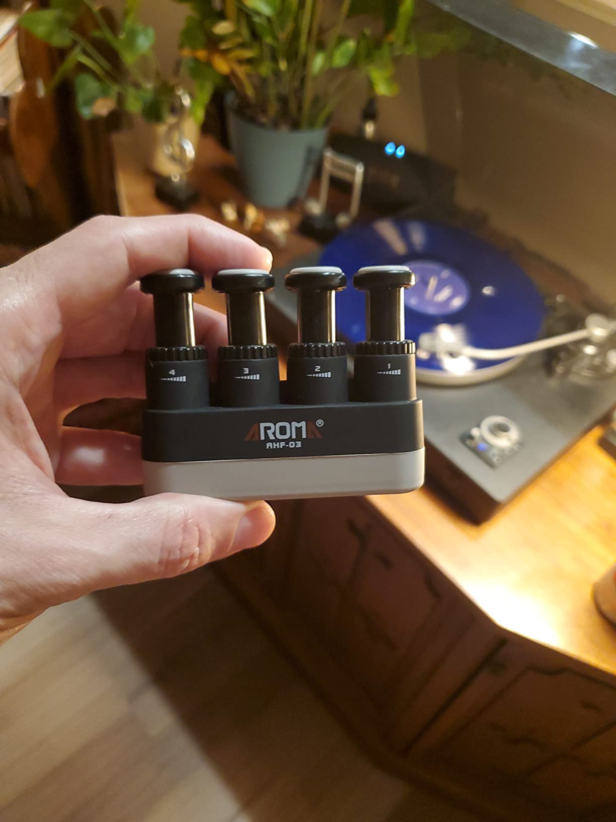 Finger Strengthener,4 Tension Adjustable Hand Grip Exerciser Ergonomic Silicone Trainer for Guitar,Piano,Trigger Finger Training, Arthritis Therapy and Grip, Rock climbing (AHF-03) - Customer Photo 2