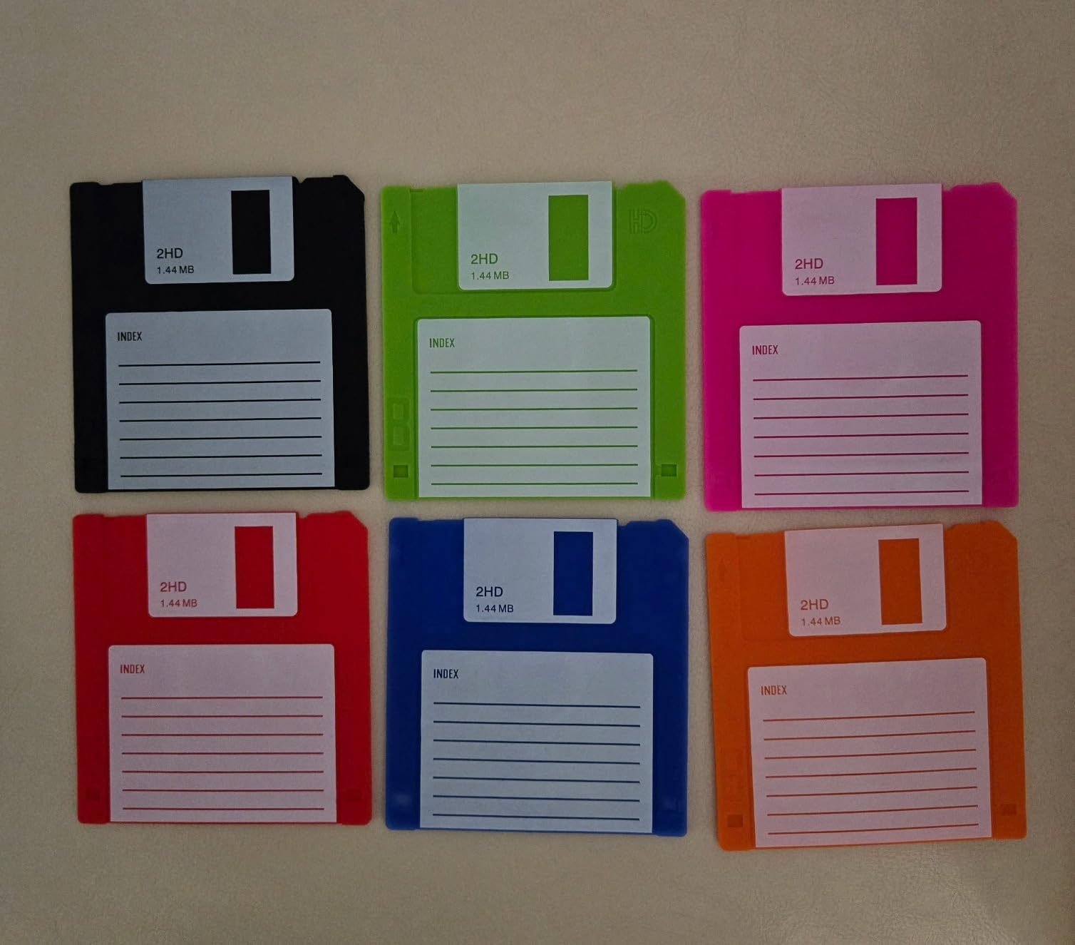 6 Pcs Silicone Floppy Disk Coaster - 6 Bright Colors Pack of 3.54x3.54x0.2 Funny Coasters for Adults Made of Durable, Flexible, Waterproof Suited for Marker Inscriptions - Cute 90s Nostalgia Gifts - Customer Photo 2