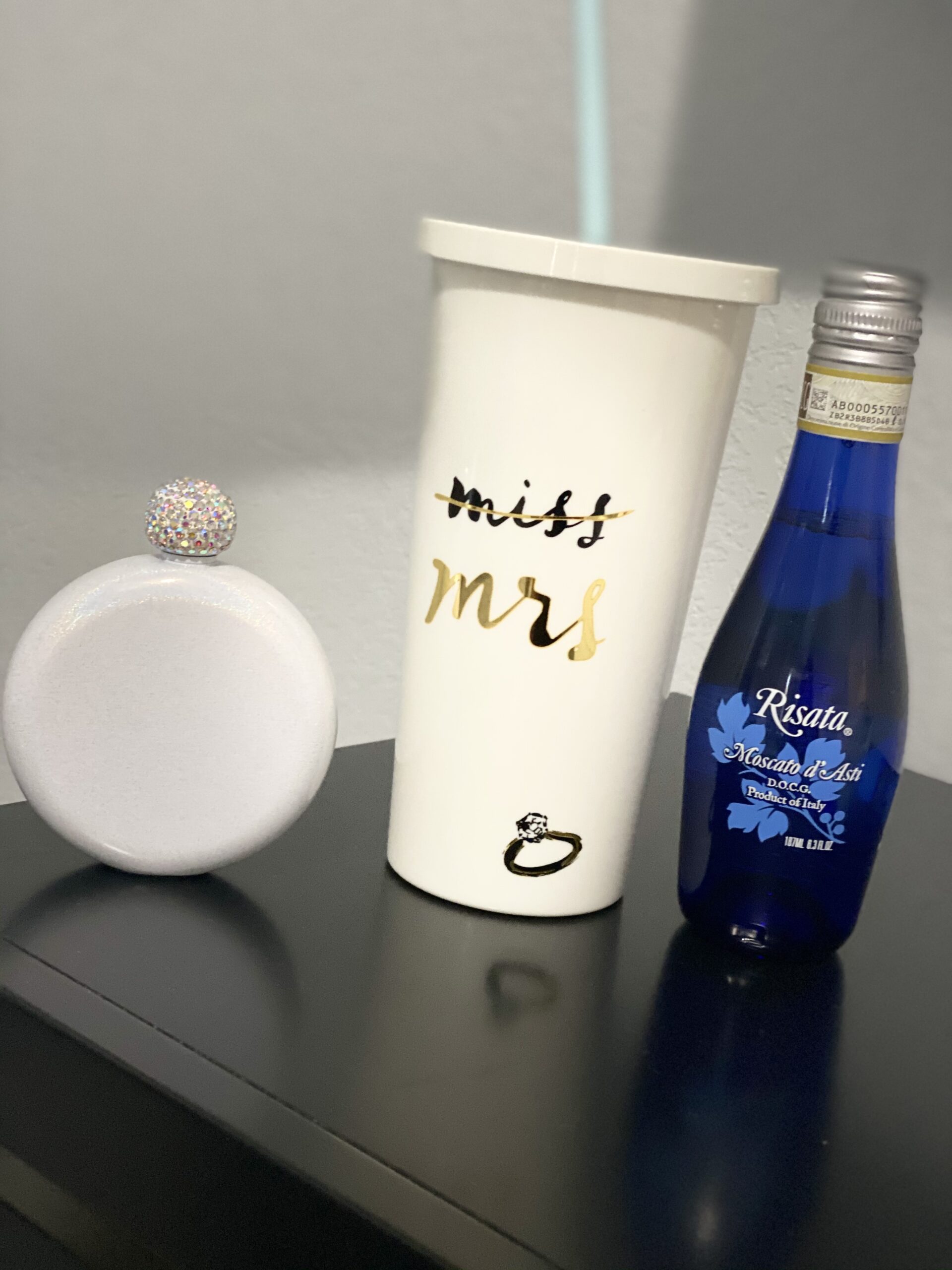 Kate Spade New York Acrylic Bridal Tumbler with Lid and Straw, 20 oz Tumbler for Bride to Be, Slim Double Wall Tumbler, Miss to Mrs. (White) - Customer Photo 1