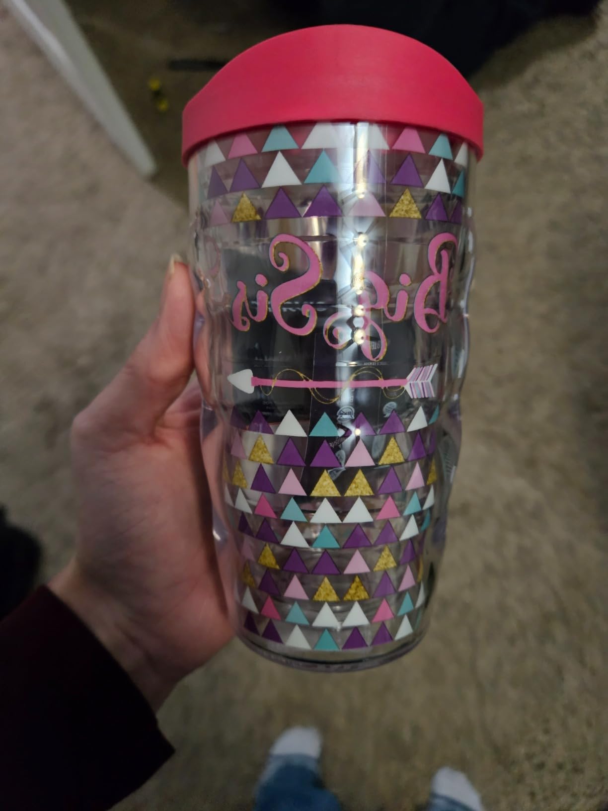 Tervis Big Sis Sister Made in USA Double Walled Insulated Tumbler Travel Cup Keeps Drinks Cold & Hot, 10oz Wavy, Big Sis - Customer Photo 1
