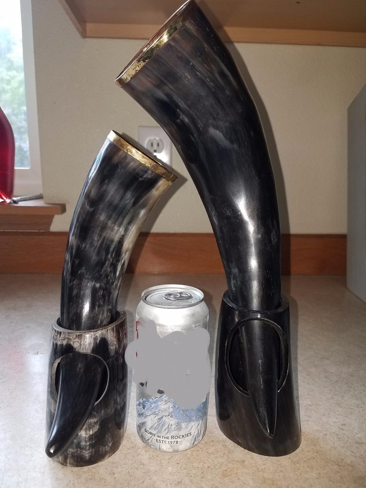 Viking Drinking Horn with Stand - Unique Gifts for Men, Large 15-20 Oz Natural Ox Horn Cool Unique Beer Gift for Brother or Dad, Home Decor Accessories Handcrafted for Mead, Ale, and More Customer Review Viking Drinking Horn with Stand - Unique Gifts for Men, Large 15-20 Oz Natural Ox Horn Cool Unique Beer Gift for Brother or Dad, Home Decor Accessories Handcrafted for Mead, Ale, and More - Customer Photo 1