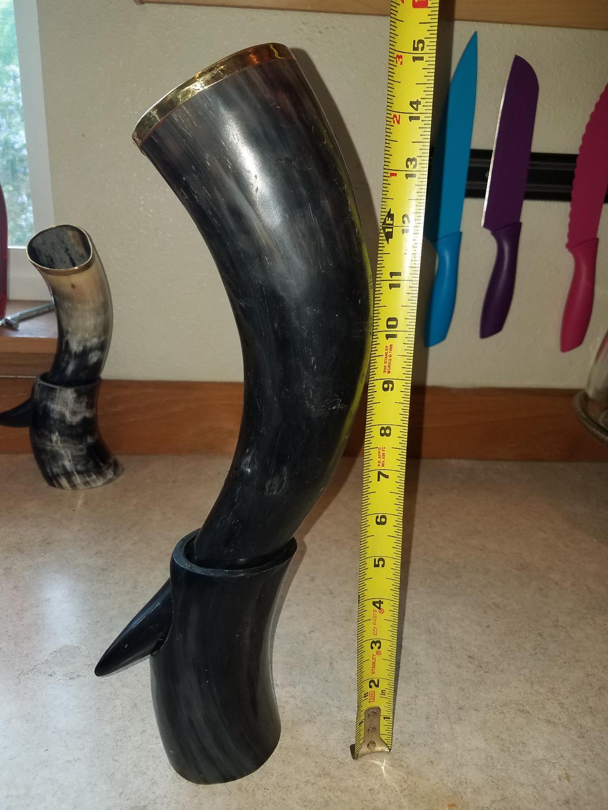 Viking Drinking Horn with Stand - Unique Gifts for Men, Large 15-20 Oz Natural Ox Horn Cool Unique Beer Gift for Brother or Dad, Home Decor Accessories Handcrafted for Mead, Ale, and More Customer Review Viking Drinking Horn with Stand - Unique Gifts for Men, Large 15-20 Oz Natural Ox Horn Cool Unique Beer Gift for Brother or Dad, Home Decor Accessories Handcrafted for Mead, Ale, and More - Customer Photo 5