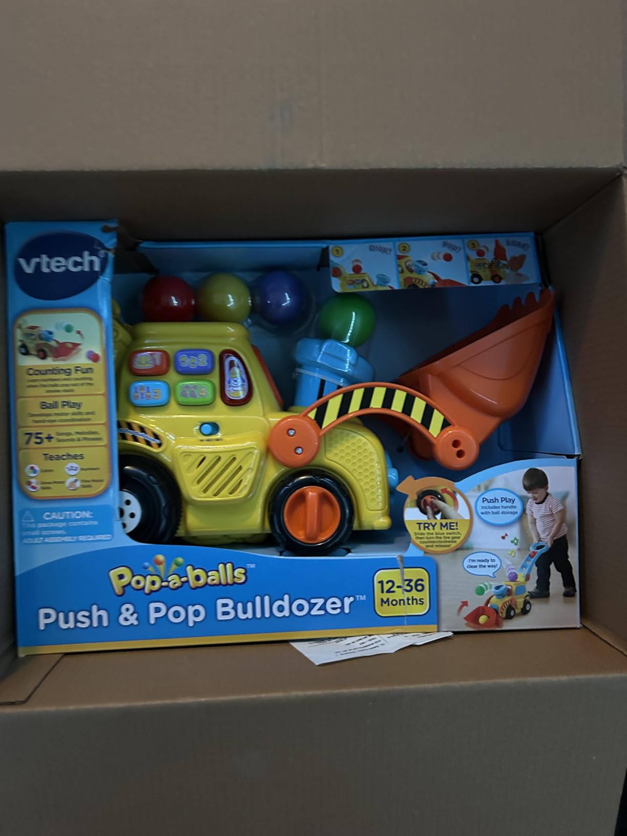 VTech Pop-a-Balls Push and Pop Bulldozer, Yellow - Customer Photo 2