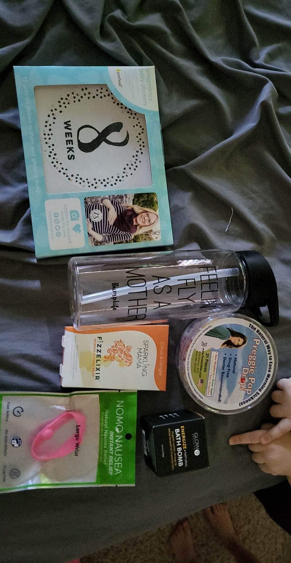 Bump Boxes 2nd Trimester Gift Set, Complete Pregnancy Care Package with Belly Butter, Bath Soak, Baby Footed Sleeper, Sonogram Frame and Eye Mask - Customer Photo 1