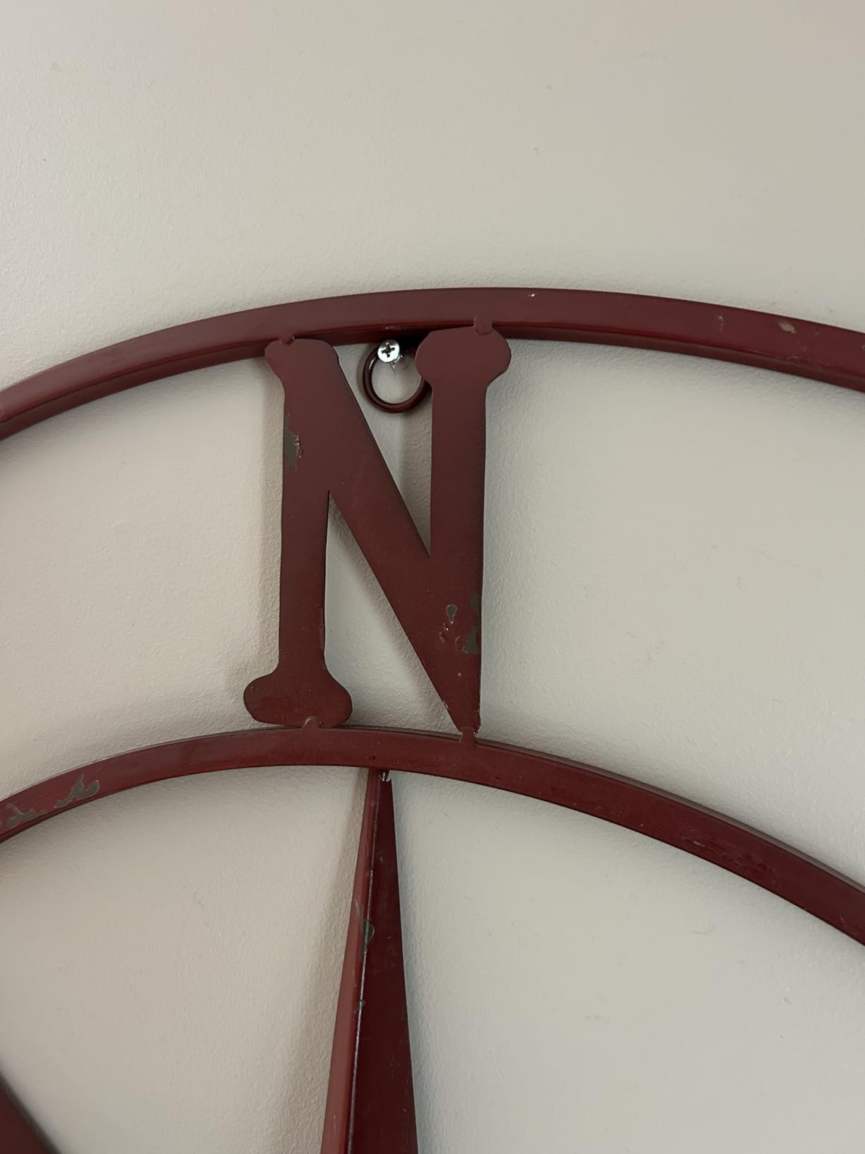 Creative Co-Op Distressed Decorative Metal Compass Wall Décor, Antiqued Iron, 30