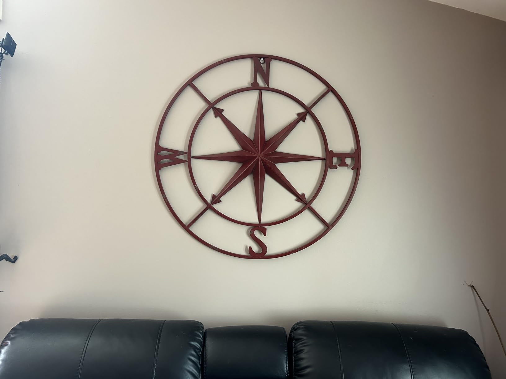 Creative Co-Op Distressed Decorative Metal Compass Wall Décor, Antiqued Iron, 30
