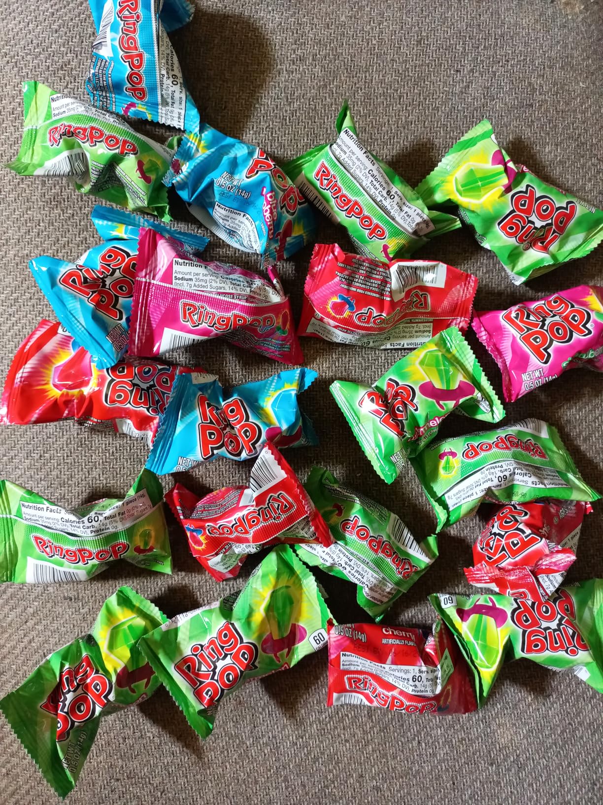 Ring Pop Candy, Christmas Lollipops, 20 Ct Party Favors in Assorted Fruity Flavors - Full Size, Bulk Variety Pack, Individually Wrapped Hard Candy For Stocking Stuffers, Holiday Gifts - Customer Photo 2