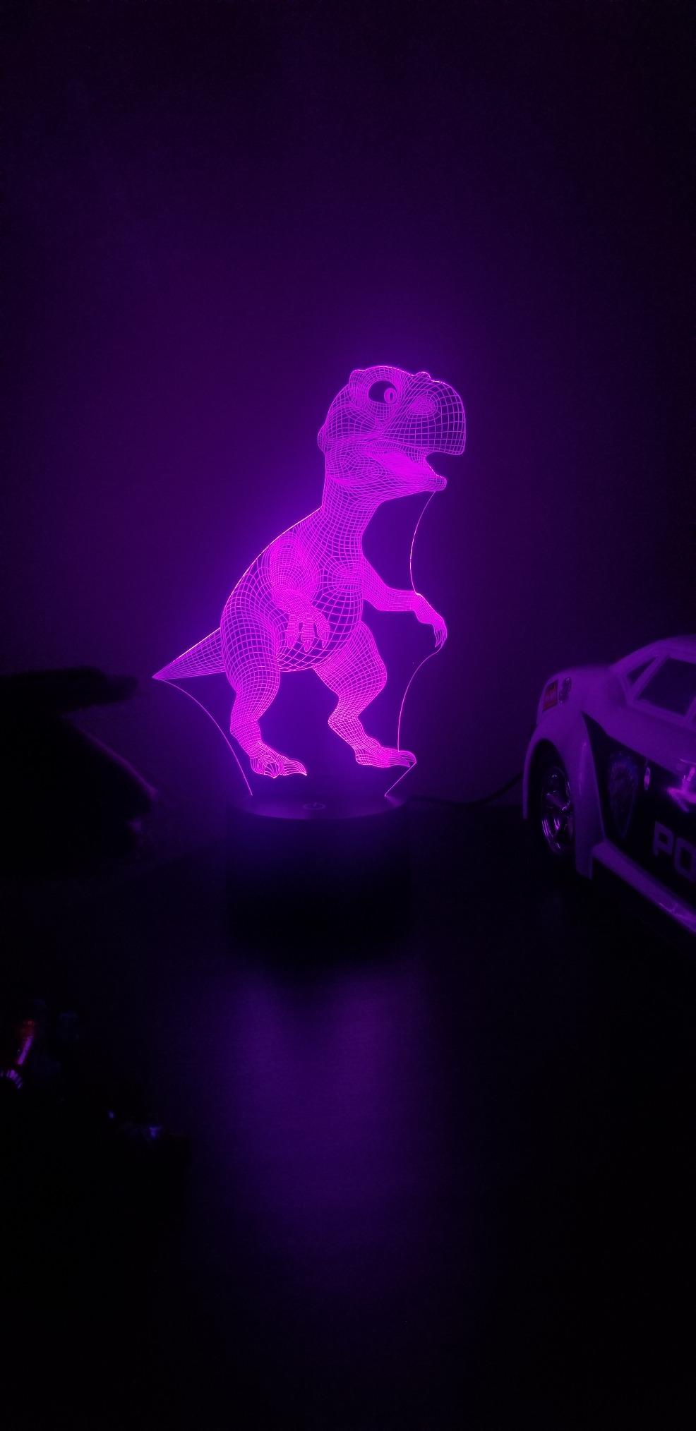 Ticent Dinosaur 3D Night Light Touch Activated Desk Lamp, 7 Colors 3D Optical Illusion Lights with Acrylic Flat, ABS Base & USB Charger for Christmas Kids Gifts Customer Review Ticent Dinosaur 3D Night Light Touch Activated Desk Lamp, 7 Colors 3D Optical Illusion Lights with Acrylic Flat, ABS Base & USB Charger for Christmas Kids Gifts - Customer Photo 2