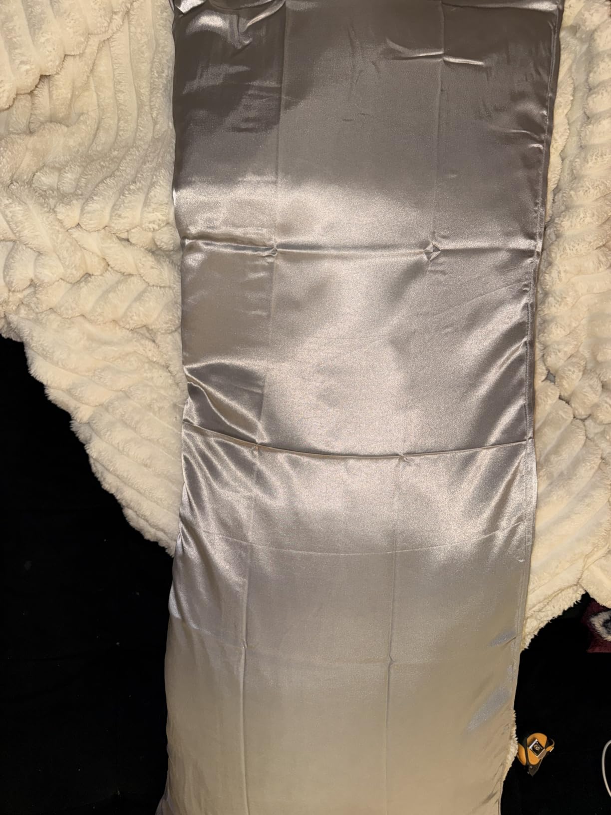 Bedsure Satin Pillowcase, Similar to Silk Pillow Cases Queen Size Set of 2, Cooling Pillow Case Covers with Envelope Closure, Christmas Room Decor Gifts for Women Men, Silver Grey, 20x30 Inches, 2pcs - Customer Photo 1